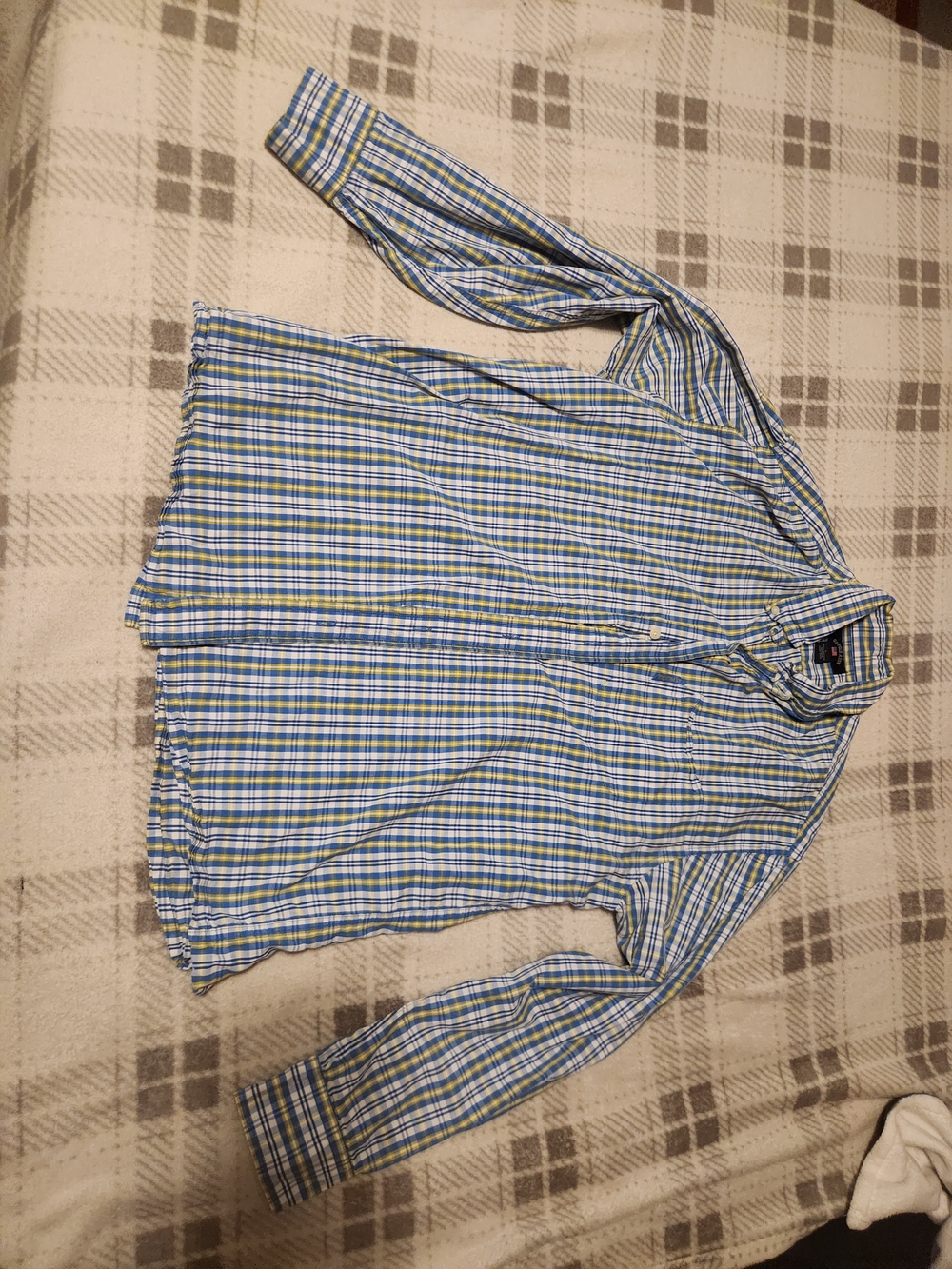 U.S. Polo Assn. Plaid Cotton Casual Button Down Shirt Size Large